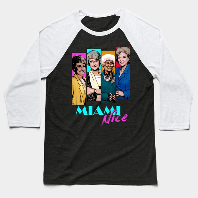 Miami Nice Baseball T-Shirt by RetroFreak